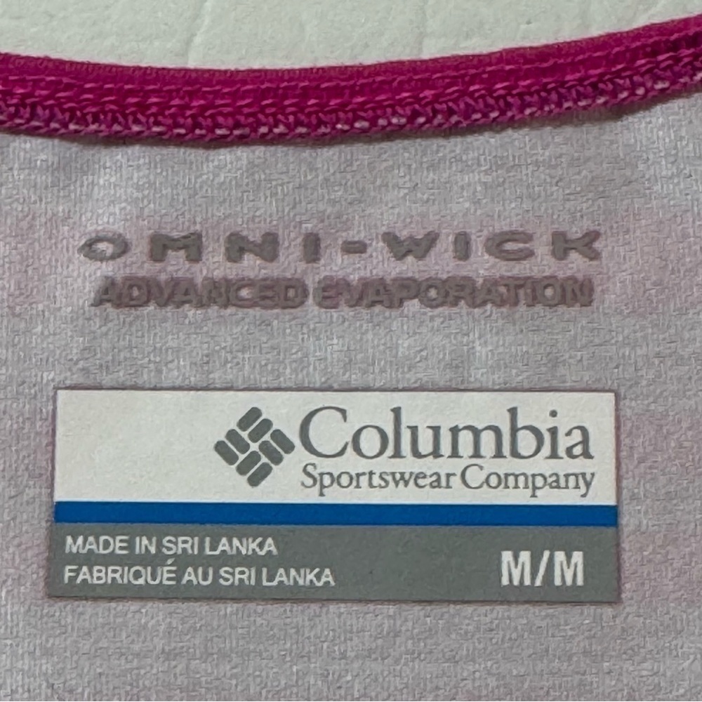Columbia Omni-Wick Advanced Evaporation Pink Striped Work Out Tank Top Medium - Picture 6 of 6
